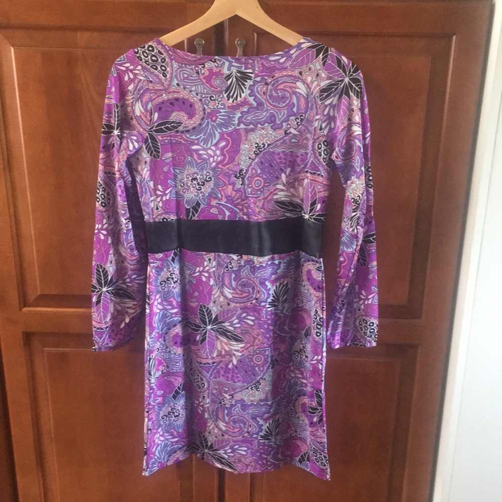 Multicolored dress with Black band